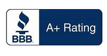Better Business Bureau logo with an A plus rating